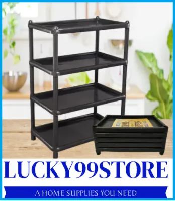 4 Layer Thick Plastic Multipurpose Utility Rack Rectangular Shape Sturdy Bathroom Kitchen Living Room Cosmetic Book Shoes Organizer Rack Sale