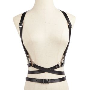 Body Belt Harness Fashion Gothic Metal Style Harajuku Korean Kpop Bodybelt Wanita Pria Aksesoris Kostum