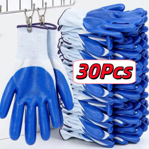 15 Pairs Safety Work Gloves / Wear-resistant Anti-slip Glove / Nitrile Protective Maintenance Tool