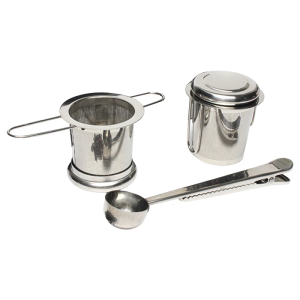 304 Stainless Steel Foldable Handle Teas Strainer 3pc Set Easy Cleaning Compacts Design Fine Mesh Infuser For Teas Coffee