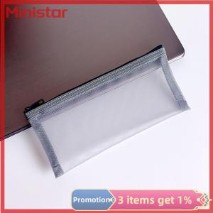 Ministar Makeup Pouch Lipstick Makeup Brush Storage Bags Student Transparent Mesh Pencil Case Ins Travel Cosmetic Organizer For Women
