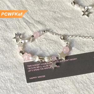 【PCWFKef】 Ánh Sáng Sang Trọng Tinh Tế Năm Cánh Sao Đính Cườm Vòng Đeo Tay Cho Phụ Nữ Người Đàn Ông Thời Trang Ngọt Ngào Mát Có Thể Điều Chỉnh Vài Vòng Đeo Tay Quà Tặng