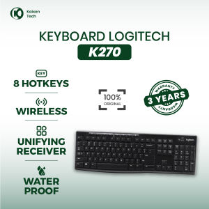 Logitech Keyboard Wireless K270 Daya Tahan Baterai Hingga 24 Bulan Delapan Tombol Pintas (hotkey)