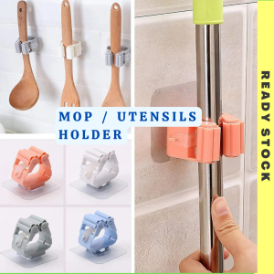 Sangkut Mop Mop Hook Rack Mop Holder Penyangkut Clip Trace-Less Hanger Kitchen Bathroom Mop Clip