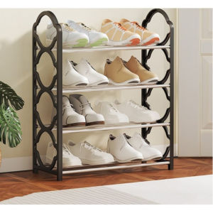 4 Tier Shoe Rack Stainless Steel Lightweight Space-saving Door Rack Storage Organizer Shoe Rack