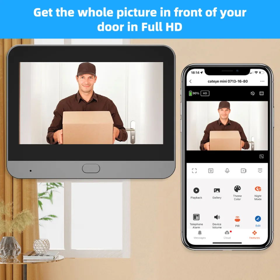 DGJLI ICam365 APP 3MP FHD WiFi Camera Door Peephole Automatic