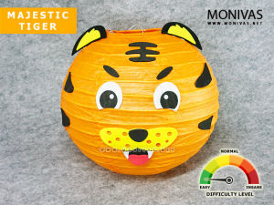 Majestic Tiger Paper Lantern Mooncake Festival DIY Crafting Party Decoration (w LED Light n Handle)