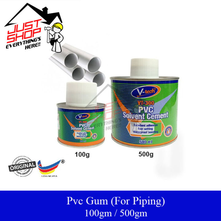 V Tech Vt300 Solvent Cement Gum Pvc Pipe Connector Glue Vtech Gam Paip Pvc 100gm 500gm 9869