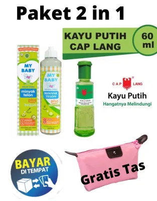 Promo Paket My Baby Minyak Telon Pius + Kayu Putih 60ml FREE TAS