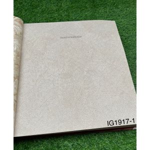 Wallpaper Dinding Korea Daun Tropical Hijau Cream Gold Glory Vintage 15M2 Roll Besar