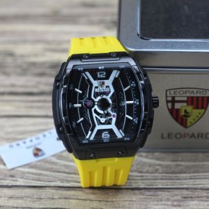 Jam tangan Leopard 8831 tanggal aktif tali karet analog original pria