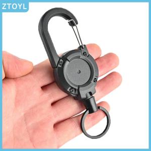 ZTOYL 1Pc Wire Rope Sporty Retractable Key Chain Easy-To-Pull Buckle Anti-Lost High Rebound Anti-theft Metal Easy-To-Pull Buckle
