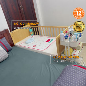 Nôi cũi nôi cũi ghép giường nôi cũi em bé nôi cũi cho bé giường cũi giường cũi cho bé Marlow màu natural