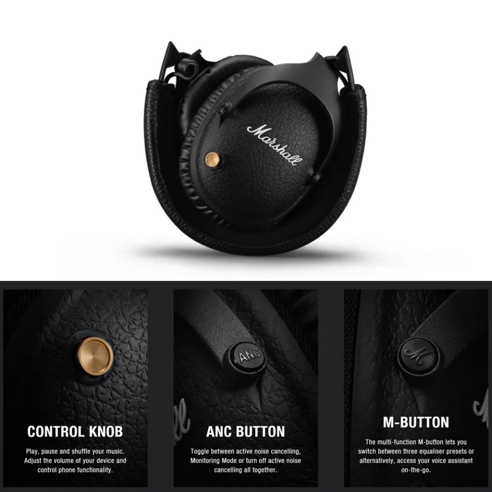 Marshall Monitor II ANC Wireless Bluetooth Headphones Built-in