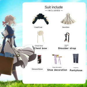 Anime Violet Evergarden Cosplay Costume Full Set Wig Women Long Skirt Dress Comic Con Halloween Carnival Party Suit