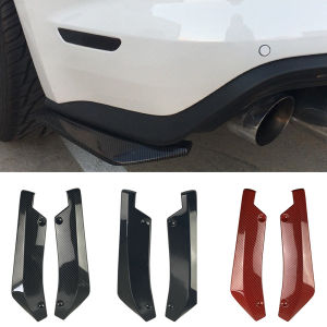 2Pcs Universal Car Rear Bumper Lip Diffuser Splitter Spoiler Scratch Protector Black