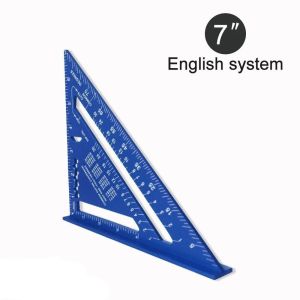 LYMEDIA Aluminium Alloy 7Inch Triangle Ruler Inch Metric Angle Ruler Precision Carpenter Tools Woodworking Tools Measurement Tool