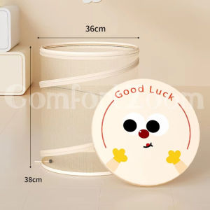 Foldable Mesh Storage Basket with Lid for Home for Bathroom Laundry Dormitory Toys and Dirty Clothes Basket