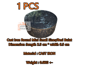 (READY STOCK)Tungku Besi /Besi Bulat Mini Small Sizes /Cast Iron Round /Besi Bulat/Cast Iron Besi Bulat/ Hand Tool Parts & Accessories