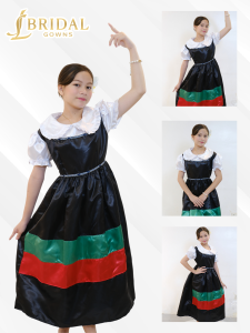UN Costume Norway Country Inspired Dress for Girl Kid with Black Green & Red Stripes