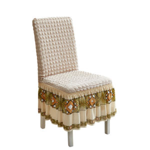 Quivlox Chair Cover Stretch Dining Seat Cover Bubble Lattice Washable Removable Dustproof Home Decor Matibay