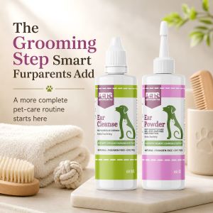 Combo Ear Cleanse Plus Ear Powder - Natural Pet Ear Cleaner for Dogs and Cats and other Pets
