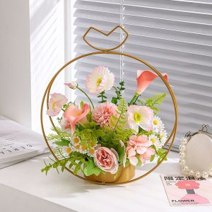 Eyre/Luxury/Bunga simulasi keranjang bunga genggam calla lily / bunga simulasi keranjang bunga palsu / ruang tamu rangkaian bunga palsu / dekorasi bunga rangkaian bunga / buket bunga seni bunga kreatif