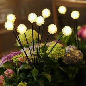 XIJIBAN Garden Plush Ball Lights Solar Powered Landscape Lighting Dandelion Lights Lawn Decoration Ground Mounted Lights for Outdoor Courtyard
