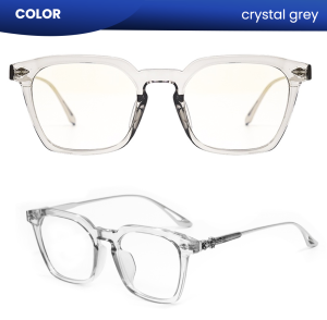 IOOI Eyewear Kacamata Kotak Metal TR Tebal Anti Radiasi Photocromic Blueray Pria/Wanita 83025