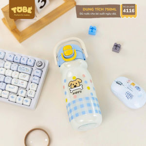 Bình Uống Nước Cho Bé 750ml TOBÉ Chất liệu PP/PC cao cấp Ống hút Silicone MS 4116