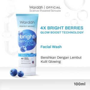 WARDAH Perfect Bright Creamy Foam | Smooth Glow 4X Bright Berries Brightening Facial Wash Cleanser Cleansing Face