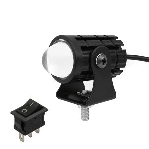 Đèn Trợ Sáng Mini Bi Cầu 2 Mầu Cos Vàng Pha Trắng 12W siêu sáng cho mô tô ô tô Chứa công tắc