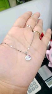 KALUNG ITALY LIONTIN HK ANAK PERSK ASLI 925 YANG DILAPISI EMAS PUTIH