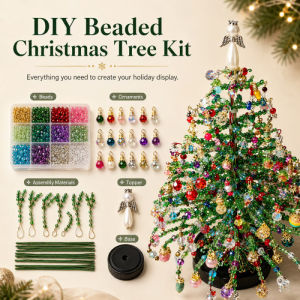DIY Beaded Christmas Tree Kit - Handmade Craft for Holiday Decor