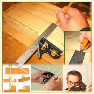 Penggaris Sudut Multifungsi Baja Tahan Karat 30.5 x 12 cm Penggaris Sudut Persegi Kombinasi 45/90 ° dengan Waterpass Alat Pertukangan