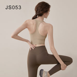 2026 Hot Sale [ Shipped from China ]ins Trendy Yoga Outfit Set for Women Solid Color Racerback Short Camisole with High Waist Two-Piece Set for Fitness and Running B3