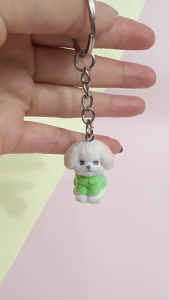 Đổ xô chó móc khóa có hạt trang trí sáng tạo động vật Móc chìa khóa nhựa móc treo chìa khóa xe Ba lô đựng máy ảnh decors Quà Tặng thủ công