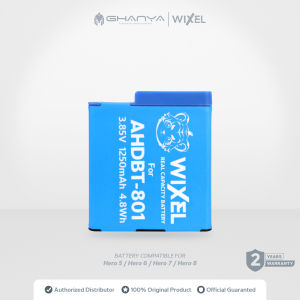 WIXEL Baterai Kamera AHDBT-801 for GoPro Hero 5 / 6 / 7 / 8 SPJB1B Camera Battery Real Capacity Dual Double Power Batre Batrai Go Pro