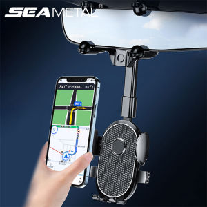 Multifunctional Car Phone Holder 360 Degree Rotable Auto Rearview Mirror Seat Bracket Mount Cell Phone Stand for Car Accessories