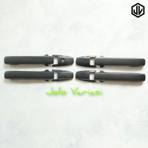 Cover Handle Pegangan Pintu Mobil Brio 2012 - 2017 Carbon Glossy