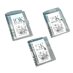 Monthly Envelope Money Saving Challenge Binder Book with Clear Cover Loose Leaf Fun Way to Save 2.5/5/10K Dollars