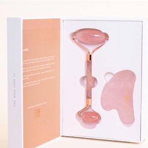 [CHÍNH HÃNG] Combo Massage Mặt Guasha & Thanh Lăn + Tặng Oil Hữu Cơ - Nâng Cơ Trẻ Hoá Cao Cấp đạt Kiểm Định PNJ - Thạch Anh Hồng
