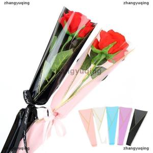 [COD] zhangyuqing 50pcs Single Rose Sleeves Flower Wrapping Bag Bouquet Packaging Bags Clear Cellophane Floral Wrappers For Valentines Day