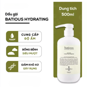 DẦU GỘI - DẦU XẢ BATIOUS Trắng 500ML Hydrating Giúp Tóc Mềm Mượt Chắc Khỏe Giảm Khô Xơ Gãy Rụng Dưỡng Ẩm Phục Hồi Tóc Chẻ Ngọn