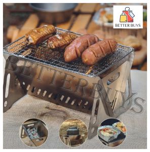 BETTER BUYS 1pcs Portable Camping Grill Foldable Barbeque BBQ Grill Portable stainless steel barbecue grill Pits