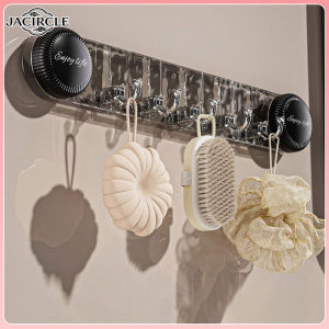 JACIRCLE Row Hook Wall Vacuum Suction Cup Hook Bathroom Towel Rack With No Punching Hole Wall Hanger Hook