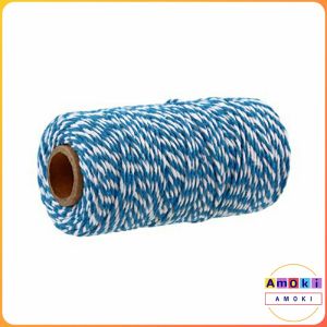 Amoki Cotton Rope Colorful Rope Twisted Twine for Handmade Rope DIY Craft Gift Wrap 100m Length
