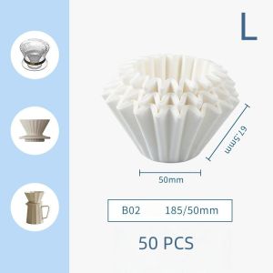 50pcs Cake Cup Coffee Filter Paper 1-4 Cup Bowl Shape for Origami Hand Drip Coffee Filter Paper