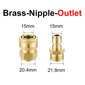 2PCs/Set 1/2" Brass High Pressure Washer Hose Connector Water Pipe Faucet Water Gun Tap Adapter
