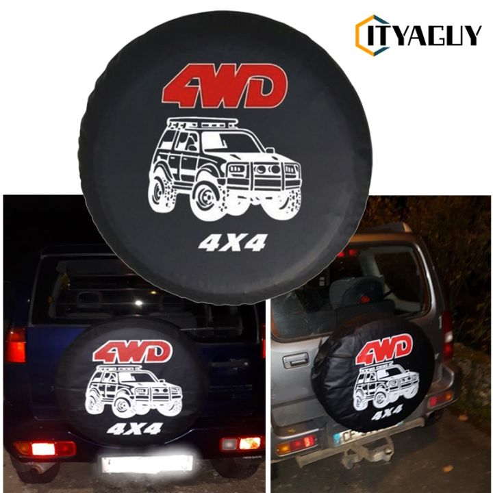 4WD 4x4 PVC Leather Spare Wheel Tire Cover Case Bag Pouch Protector car ...